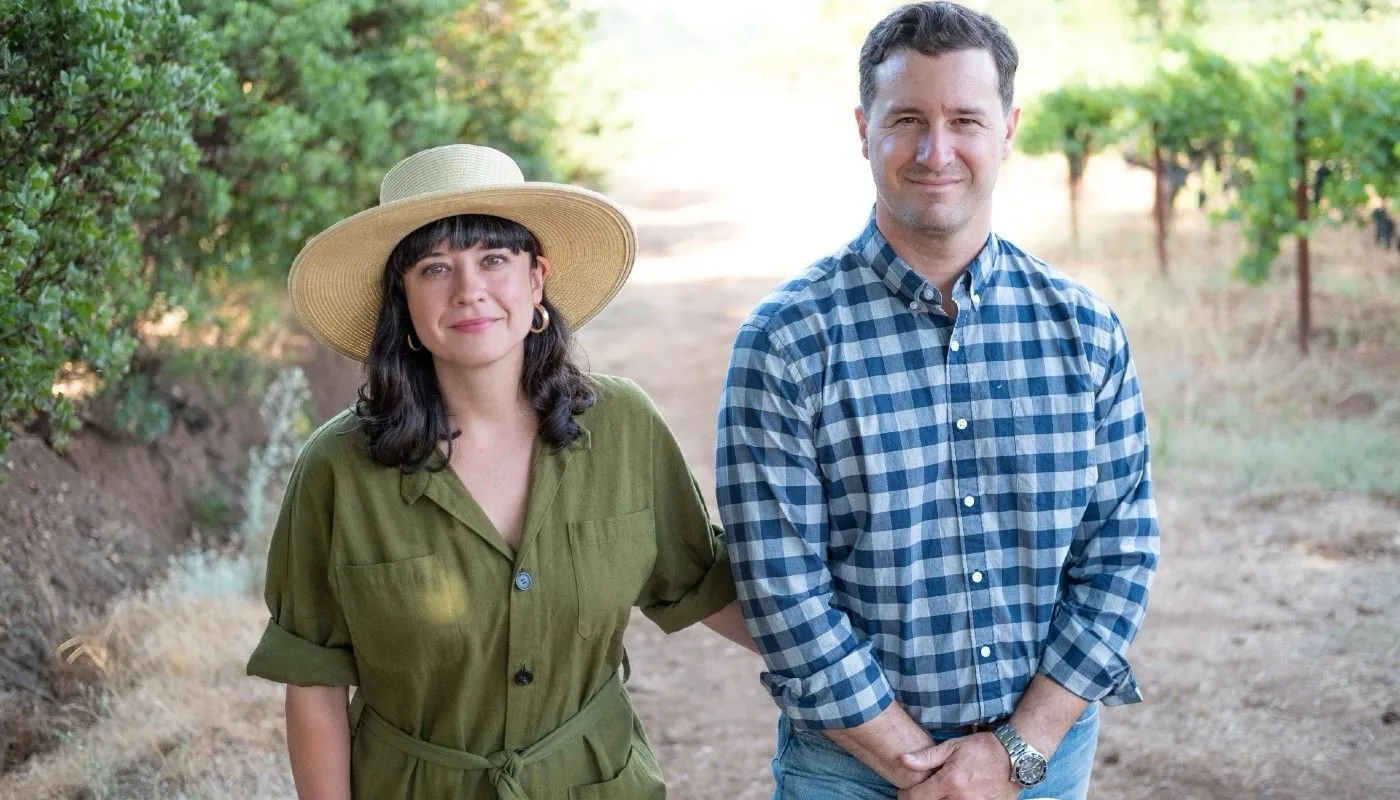 Erin and Massimo Di Costanzo in the vineyard